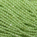 15" Brin de perles rondes à facettes en péridot de 2 mm.