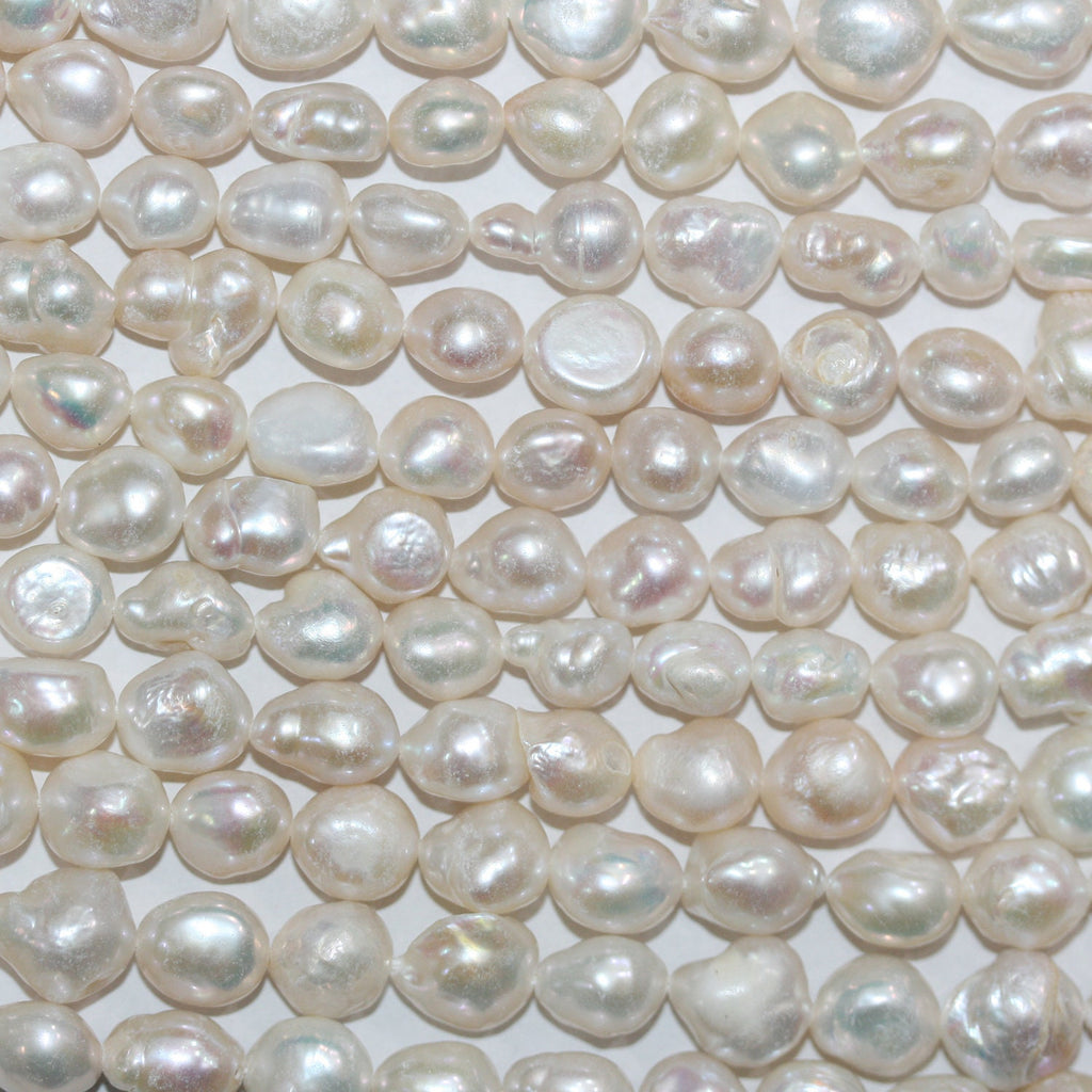 Perles baroques d'eau douce de 35,5 cm (14 pouces), 9-10 mm, rang de 37 cm (14 pouces) - Perles naturelles à prix de gros