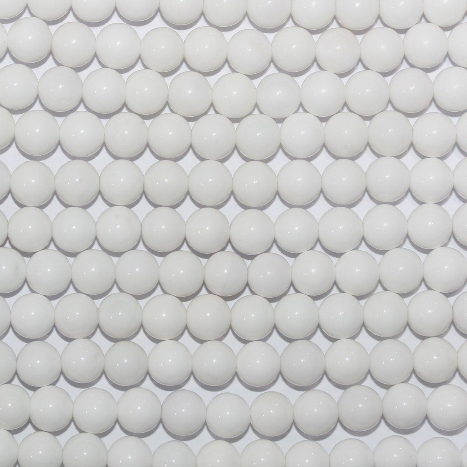 Perles rondes lisses en agate blanche St de 12 mm - Fil de 39 cm