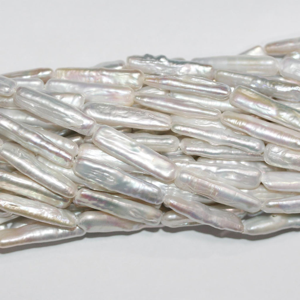 Perles de culture d'eau douce Biwas St 16" (environ 40 cm), 24 x 5 mm, longueur 40 cm. Perles naturelles à prix de gros.