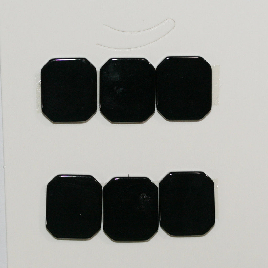 Lote de 6 cabujones planos octogonales lisos de ónix de 14 x 12 mm. Grosor: 2 mm. (6 piezas)