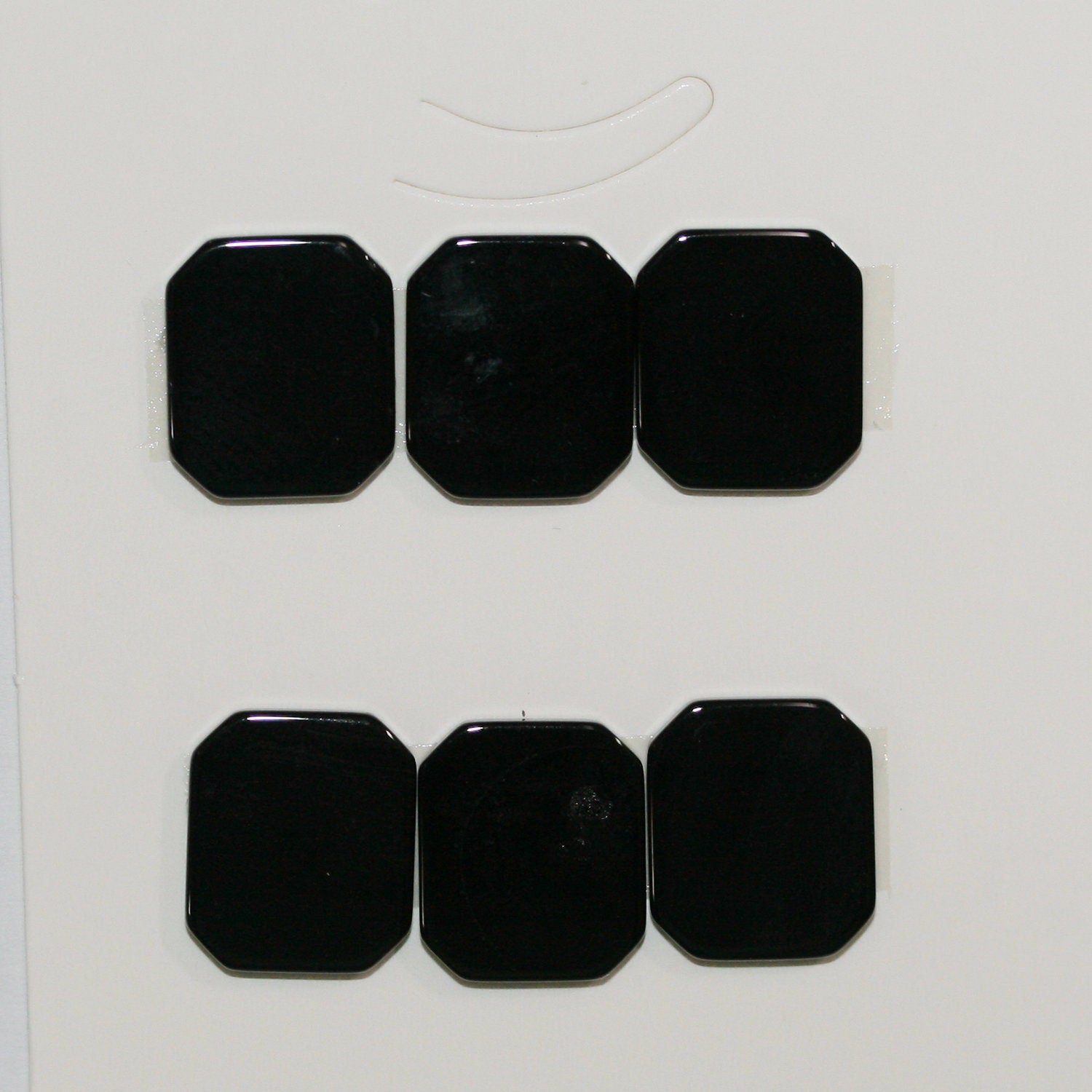 Lote de 6 cabujones planos octogonales lisos de ónix de 14 x 12 mm. Grosor: 2 mm. (6 piezas)