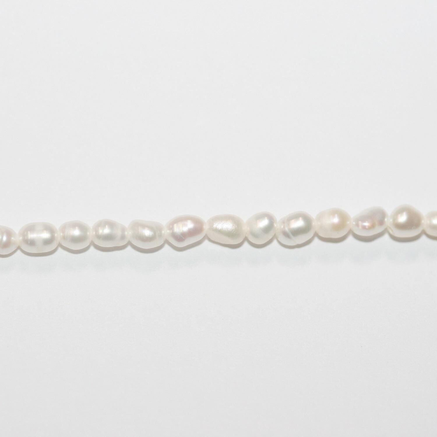 11" St Oval Pearl 3-3,5mm.-Strand 35cm. -Natural Pearls wholesale Prices