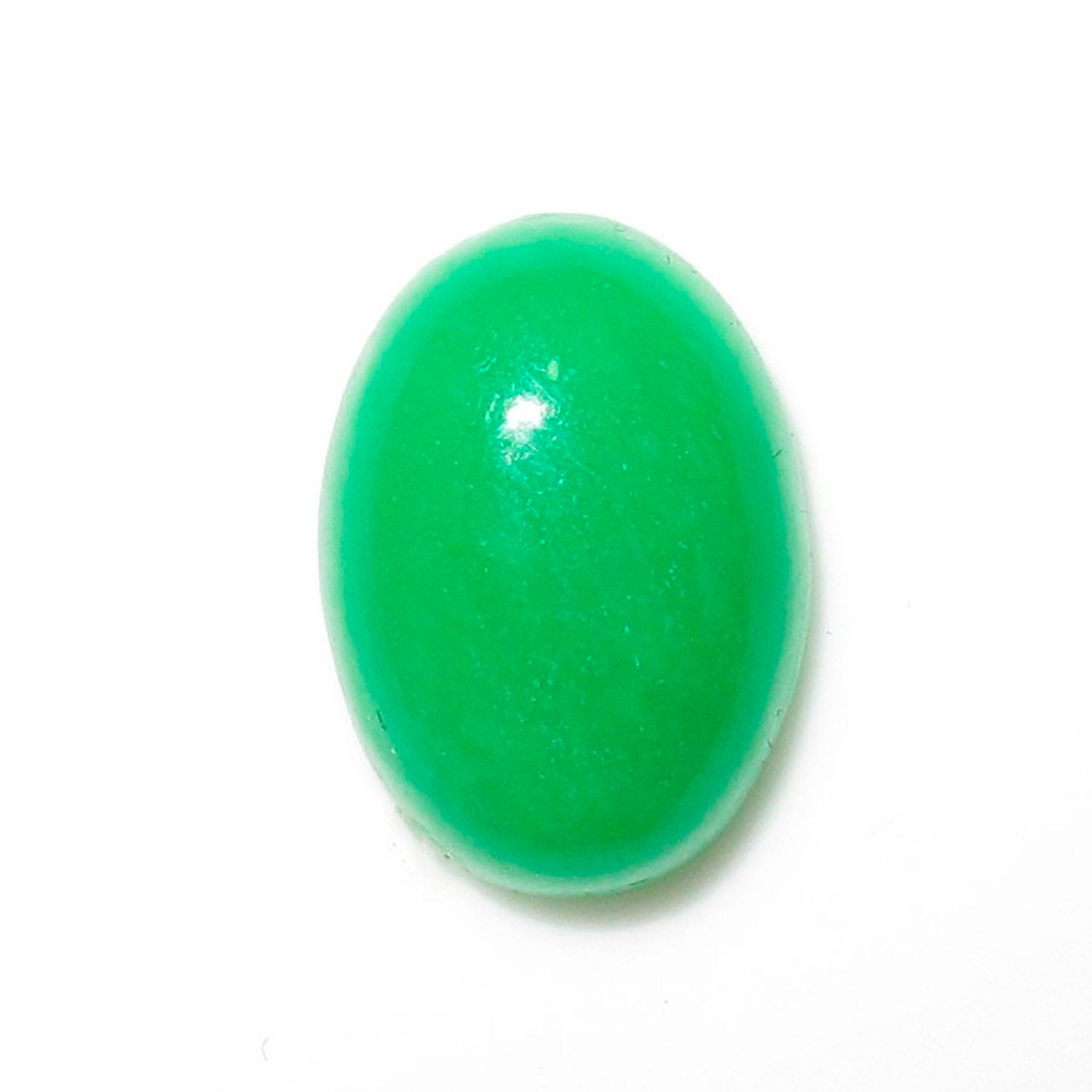 10Pcs Lot   Dyed Green Jade Oval Cabochon 14x10 mm. (10 pcs.)