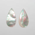 Lote de 2 cabujones de nácar MOP en forma de gota, 35 x 18 mm. (2 uds.)