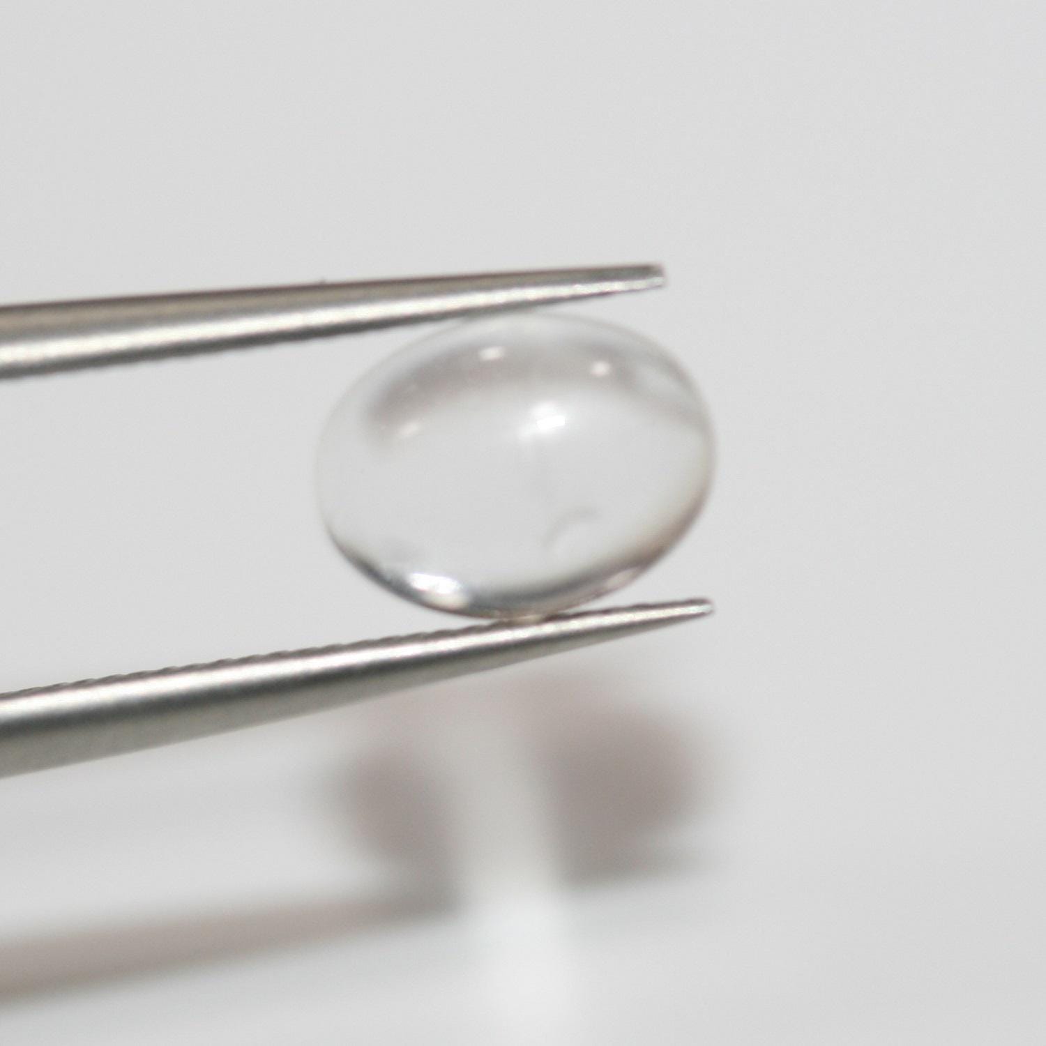 Rock Crystal Quartz Smooth Oval Cabochon 8x6mm. (10 Pieces).