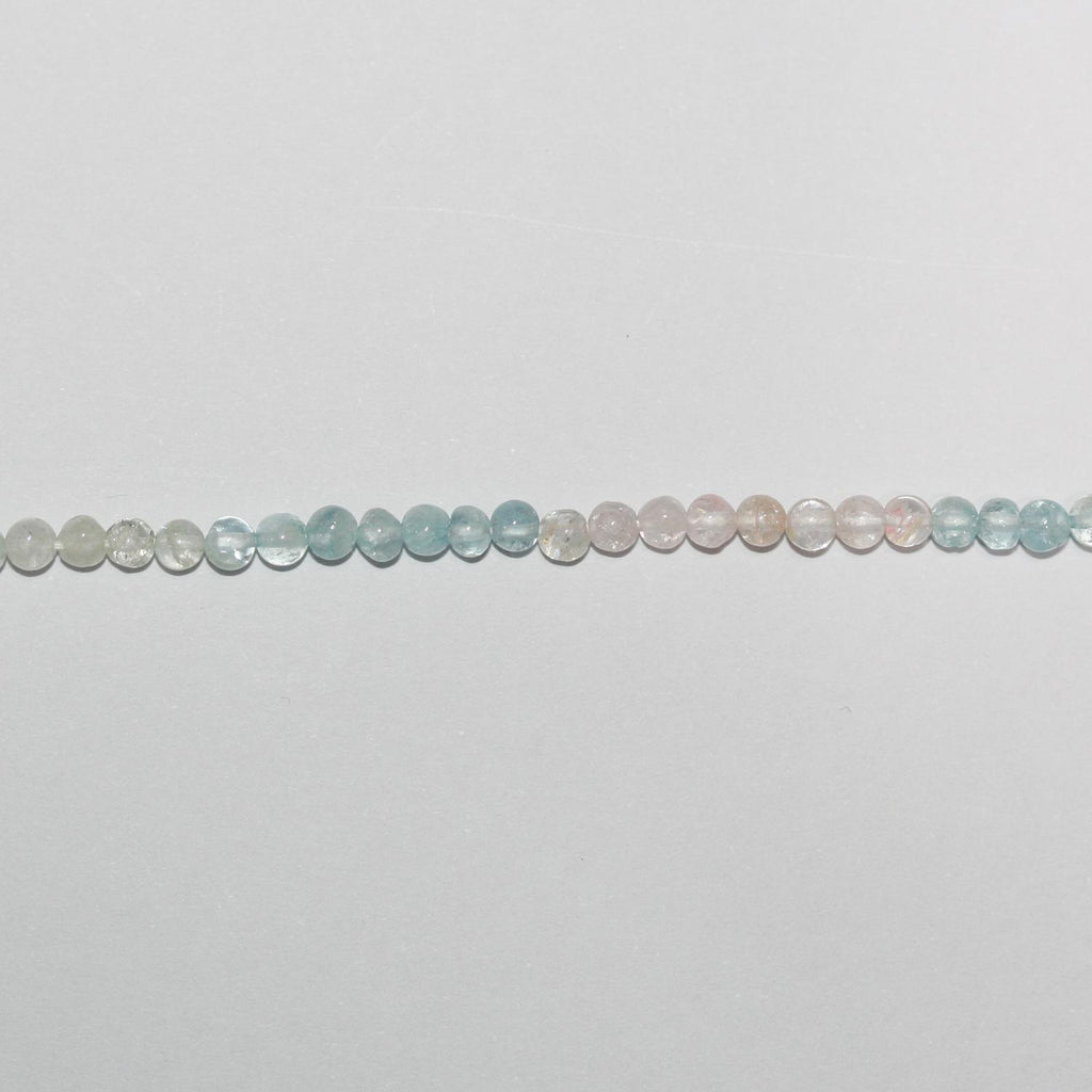 14" St Multi Beryl Smooth Round Beads 3-4mm.Approx.-Strand 37cm.