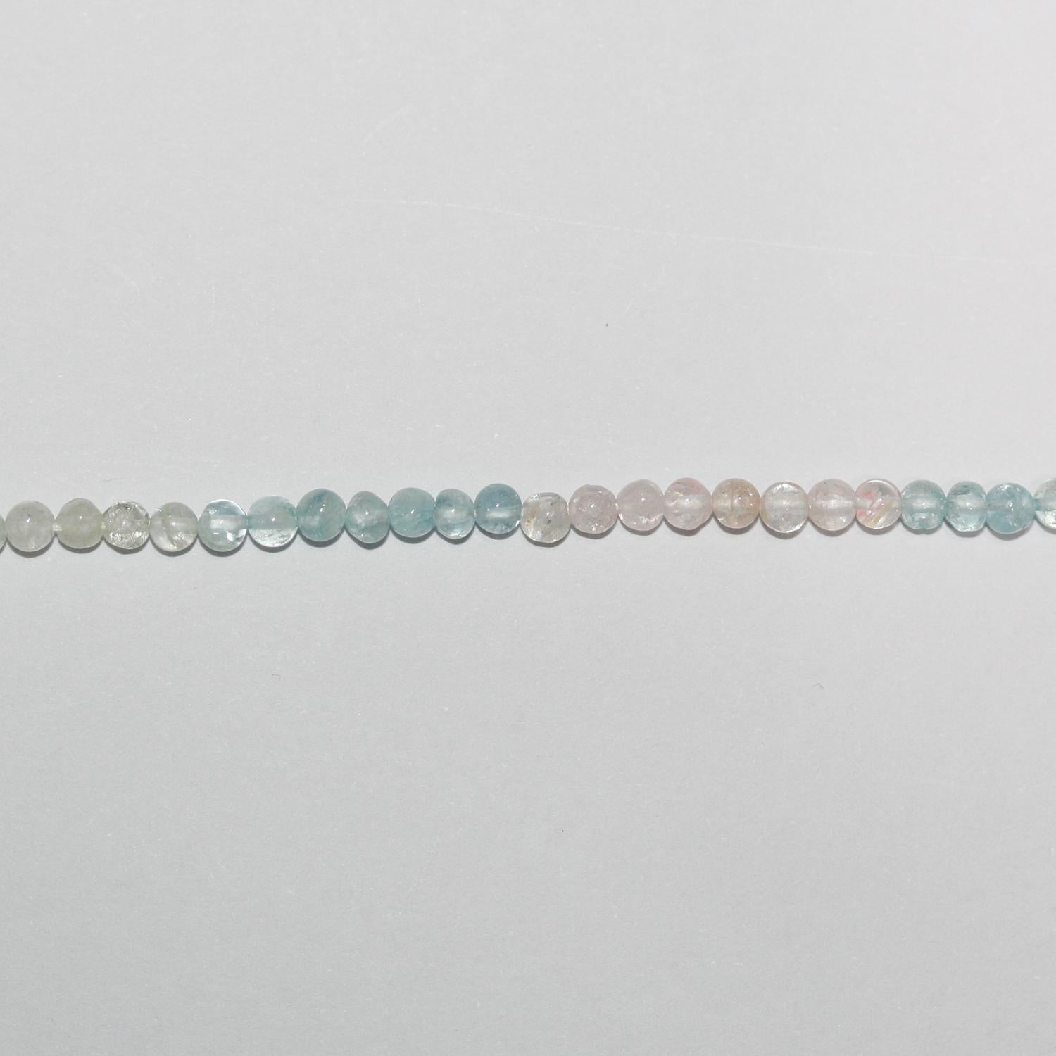 14" St Multi Beryl Smooth Round Beads 3-4mm.Approx.-Strand 37cm.