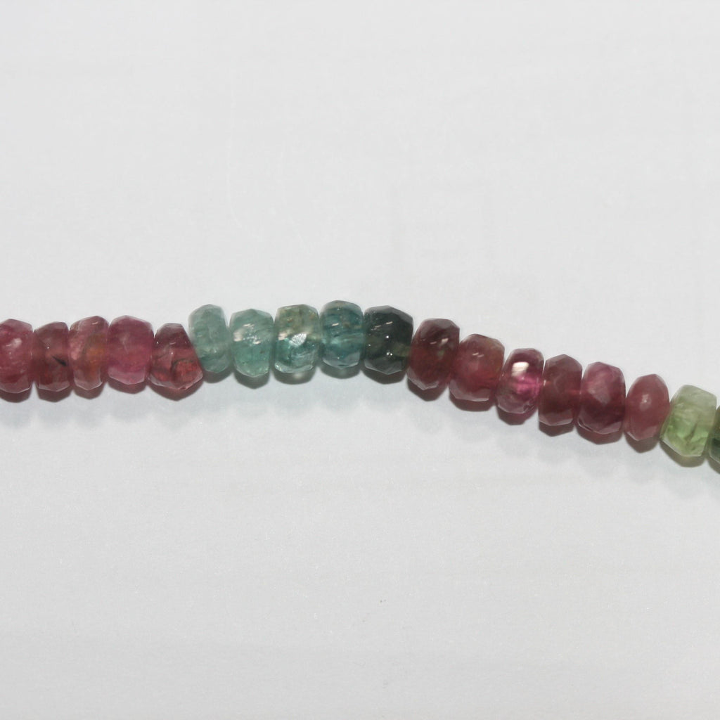 13" St Tourmaline Faceted Rondelle Beads 5x3mm.-Strand 33cm