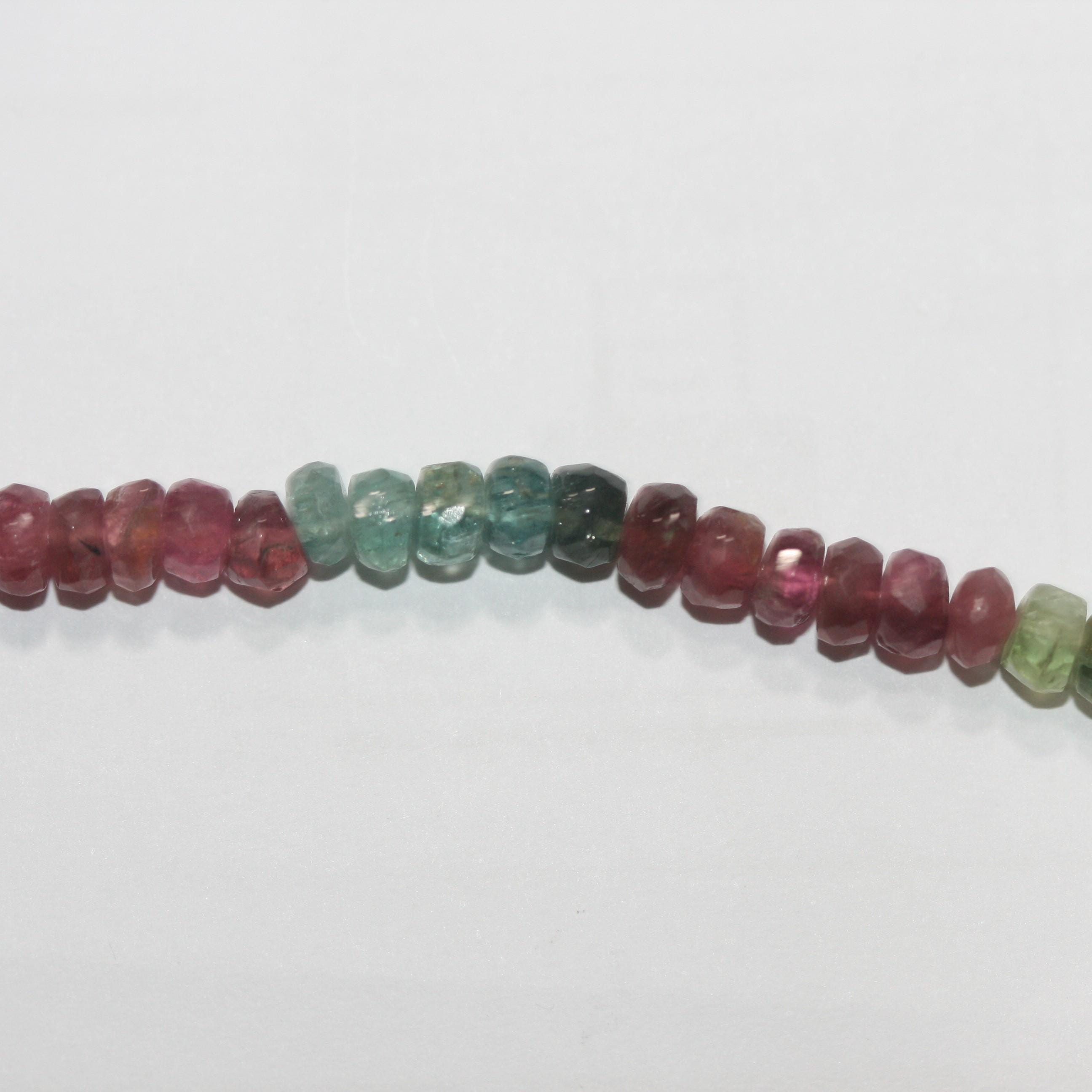 13" St Tourmaline Faceted Rondelle Beads 5x3mm.-Strand 33cm