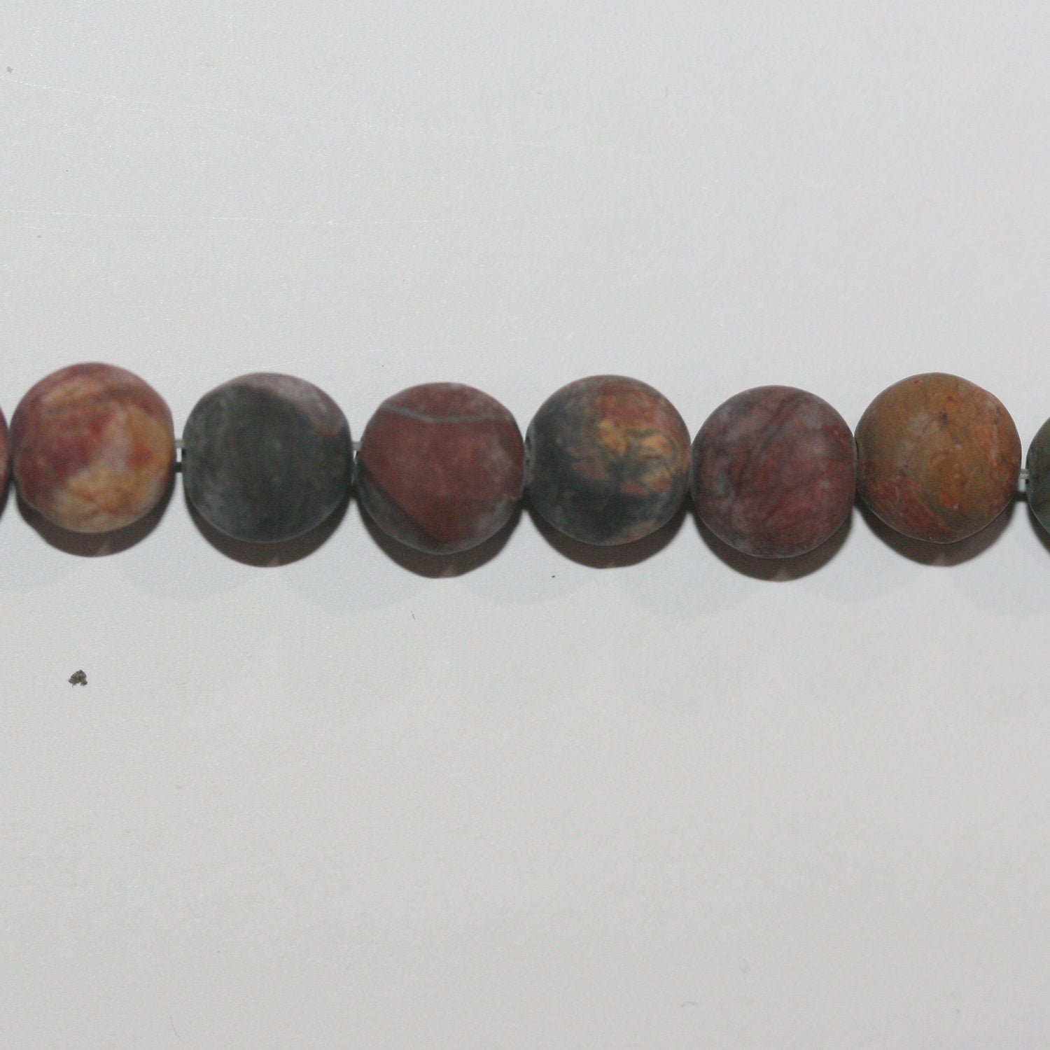 14" St  Picasso Jasper Matte Finish Round Beads 8mm.-Strand 38cm.