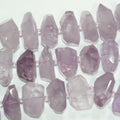 14" st  Amethyst Lavender Faceted Nugget 25x13mm.-Strand 36cm.-Item.14713