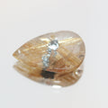 Star Rutile Golden Rutilated Quartz Drop Cabochon 16.4x10.7x3.7mm 4.55ct Lots Of Beautiful Inclusions- Healing Power Quartz- Mother Nature