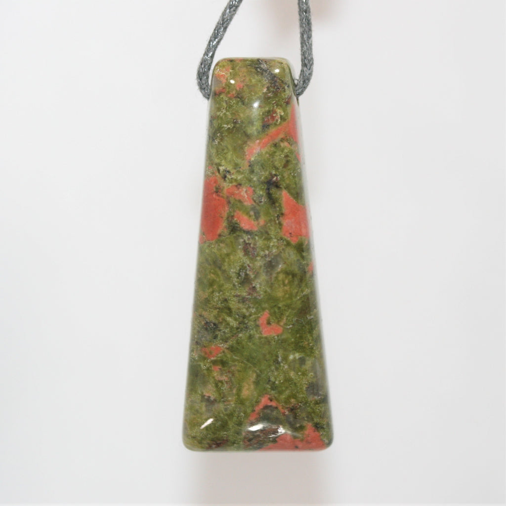Colgante rectangular de unakita de 45 x 17 mm aprox. (Diferentes estilos y tamaños)