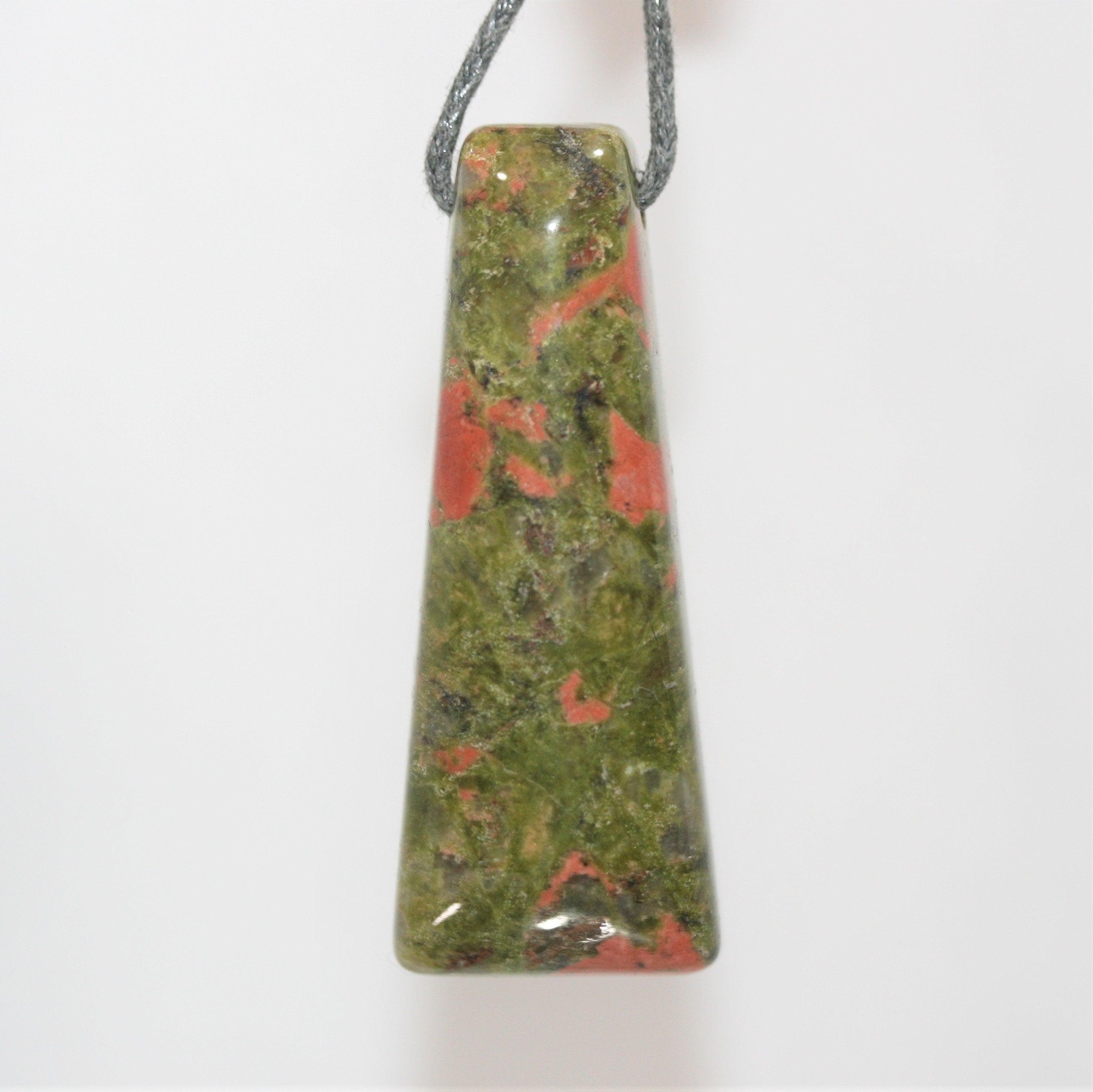 Colgante rectangular de unakita de 45 x 17 mm aprox. (Diferentes estilos y tamaños)