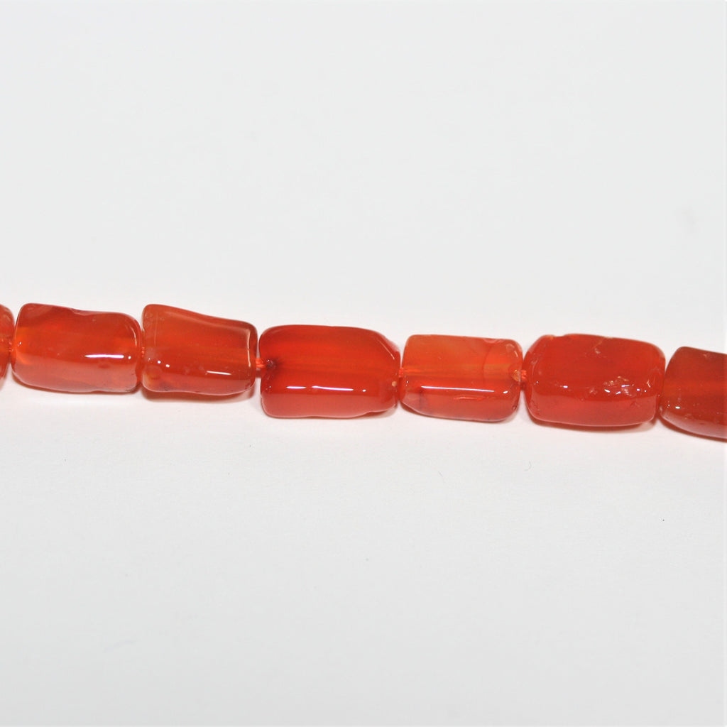 14" St Carnelian Smooth Prism Beads 7x5mm. Approx.- Strand 36cm.
