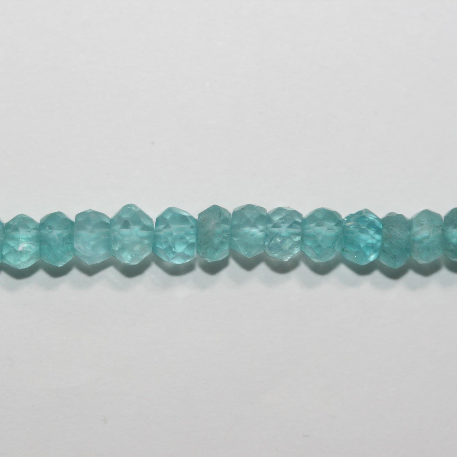 12" St  Blue Apatite Faceted Rondelle Beads 4x2mm.-Strand 31cm.