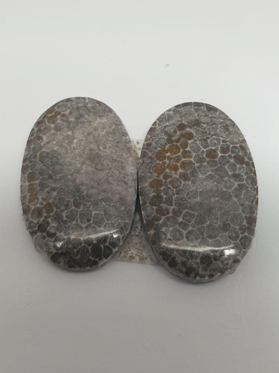 1 Pair Natural Sonora Jasper 25x15mm Oval Cabochons. Natural Stone.