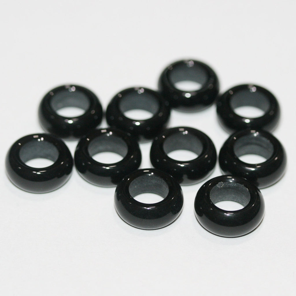 Pendentif créole lisse en onyx 13 x 5 mm - Lot de 10 pièces