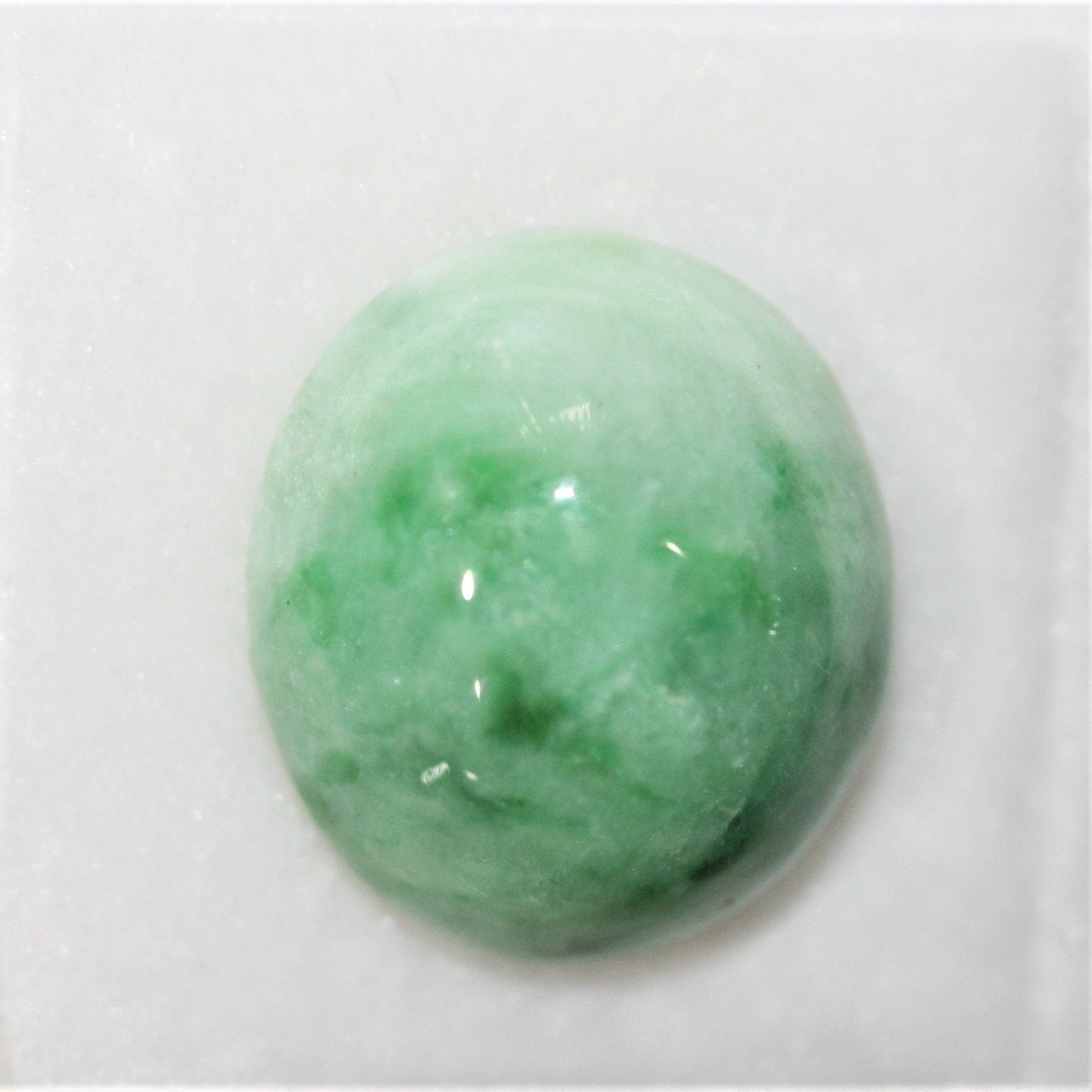 Jadeite Smooth Oval Cabochon 15.7x13.7mm. (12.21ct.) - Wholesale Gemstones- Natural Stones For Jewelry