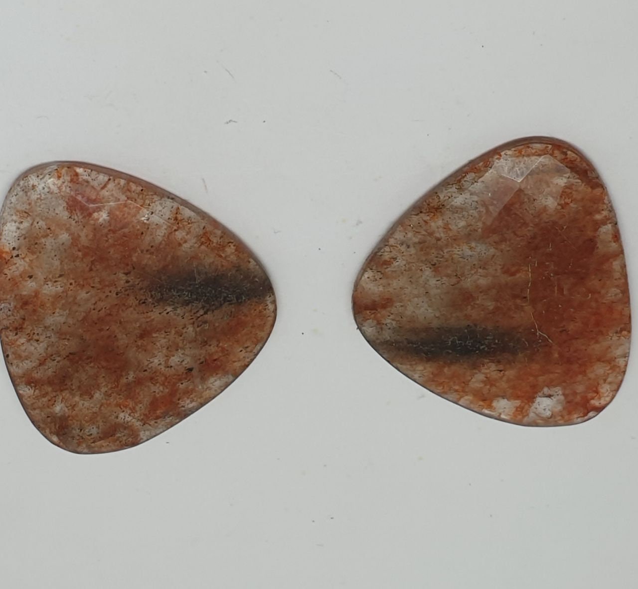 1 Matching Pair Hematite Inclusions Quartz  28x33mm (56.4ct.)- Healing Power Quartz