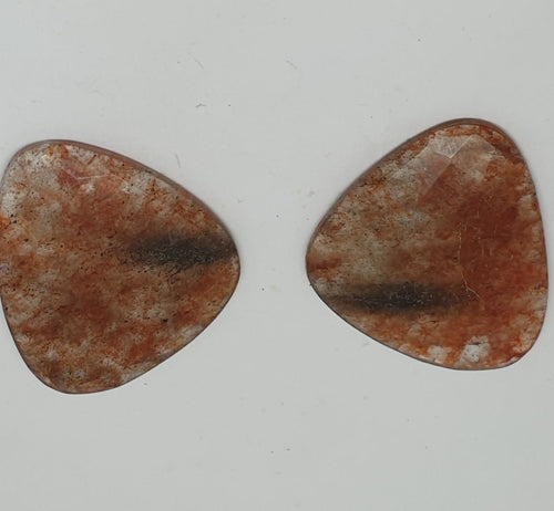 1 Matching Pair Hematite Inclusions Quartz  28x33mm (56.4ct.)- Healing Power Quartz