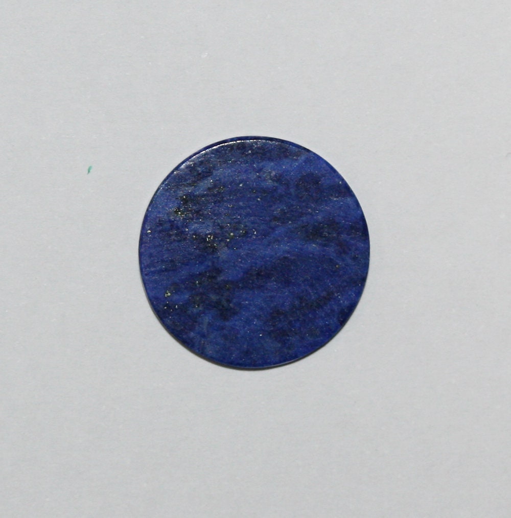 Lote de 4 cabujones redondos planos de lapislázuli de 15 mm. (4 piezas)