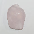 Colgante de cuarzo rosa natural sin tratar, sin pulir, gema natural de 43 x 31 mm
