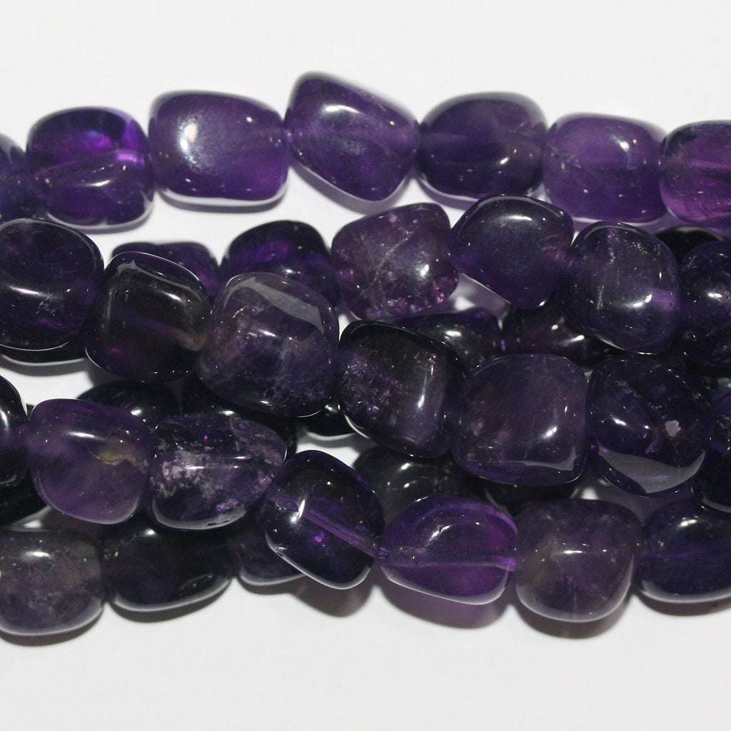 14" St Amethyst Smooth Nugget Beads 10-14mm. Approx.- Strand 38cm.