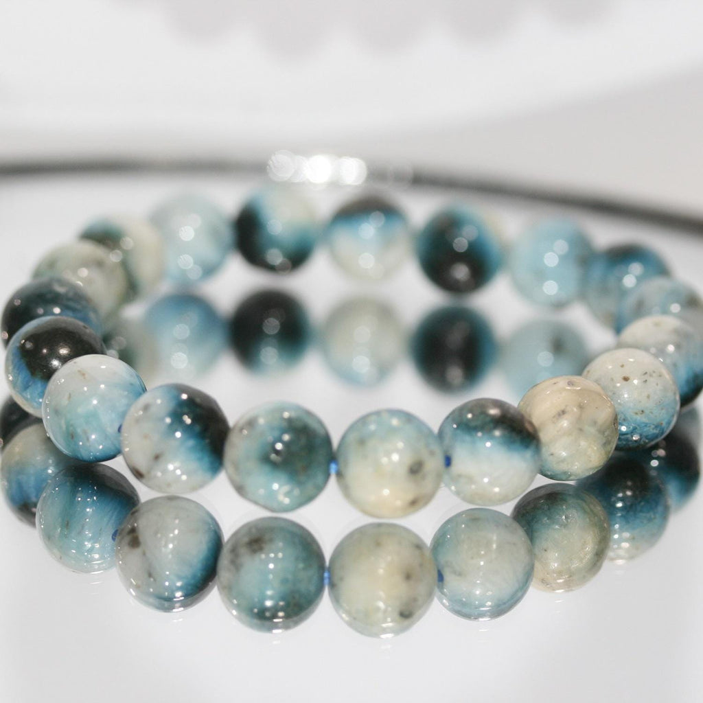 Bracelet en glaciaire à billes lisses 10 mm Réf. 14867 - Pouvoir de guérison