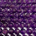 Cuentas redondas facetadas de amatista de 40 cm (16"), 8 mm (tira de 40 cm)