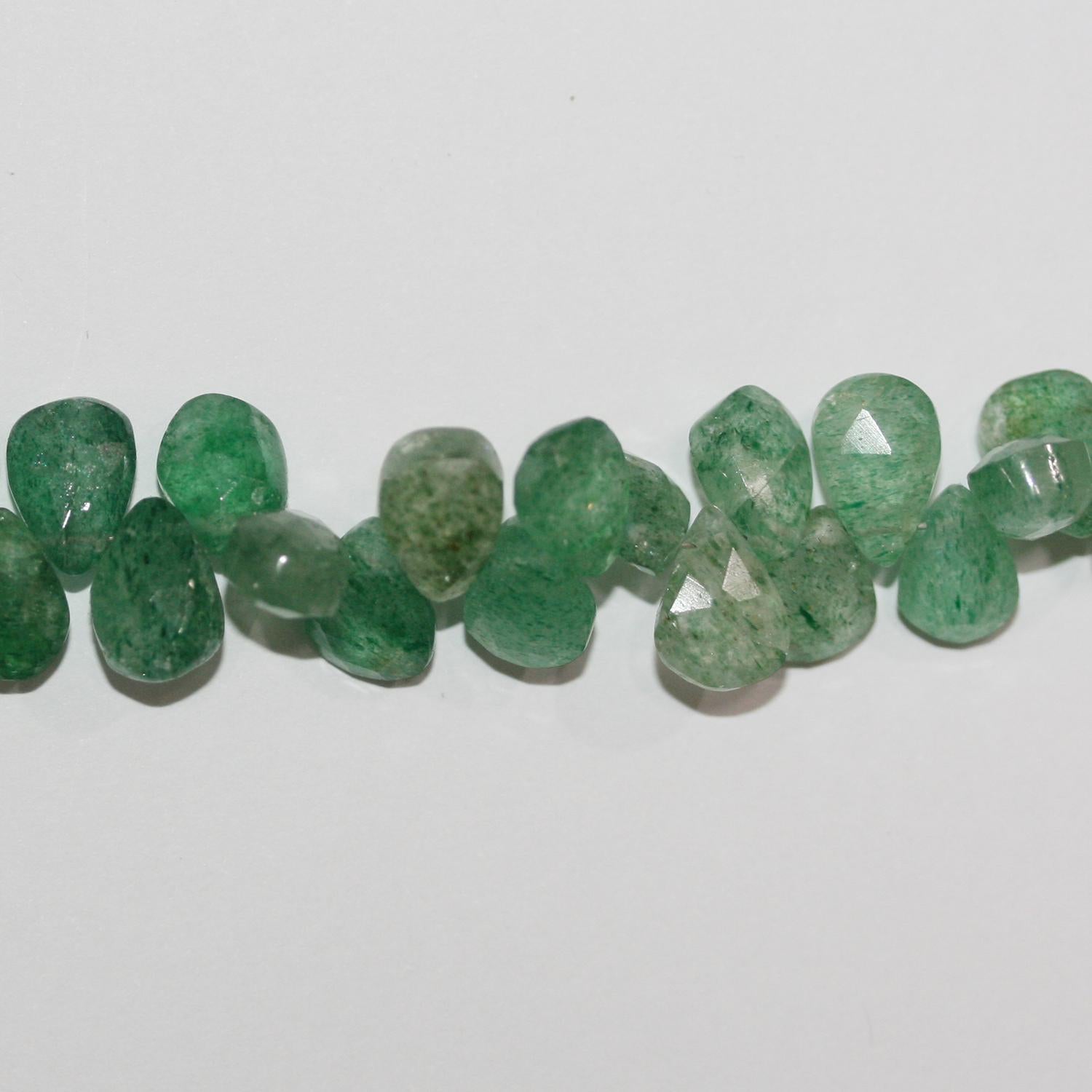 Cuentas de aventurina facetadas de 8" (8 x 6 mm) - Hilo de 20 cm