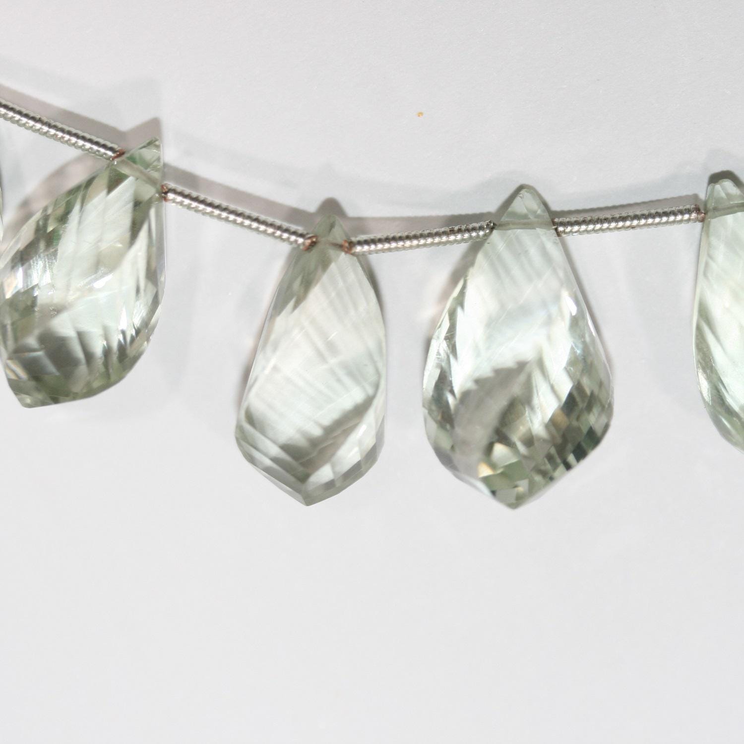 Cuentas de prasiolita de 18 cm, facetadas y degradadas. - Hilo 18. - Artículo 14882