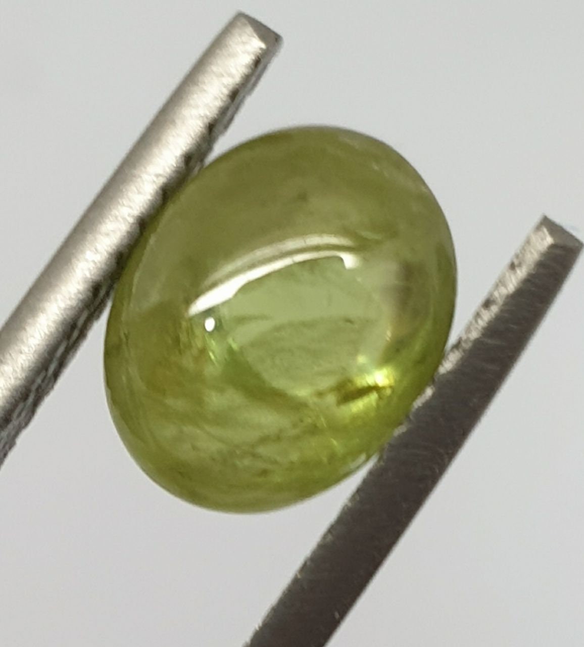 Green Sphene Titanite  Cabochon 9.3x7.3mm 2.85 ct-  Gemstone With Lot  Natural Dispersion- Rare Gemstone- Designer