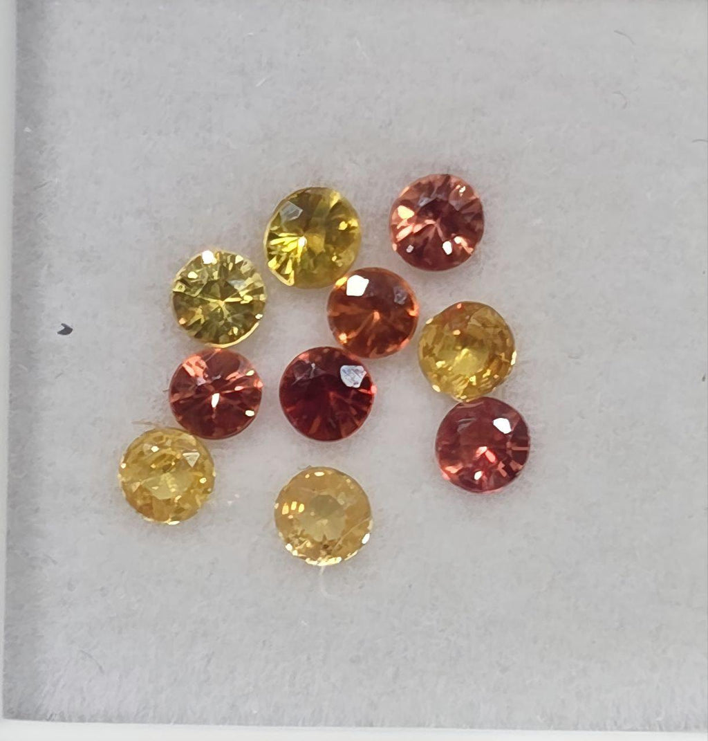 Lot de saphirs multicolores à facettes rondes de 2,8 mm (10 pièces).
