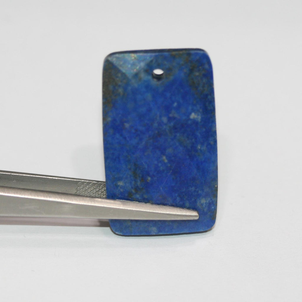 Colgante rectangular facetado de lapislázuli de 30 x 18 mm (2 unidades)