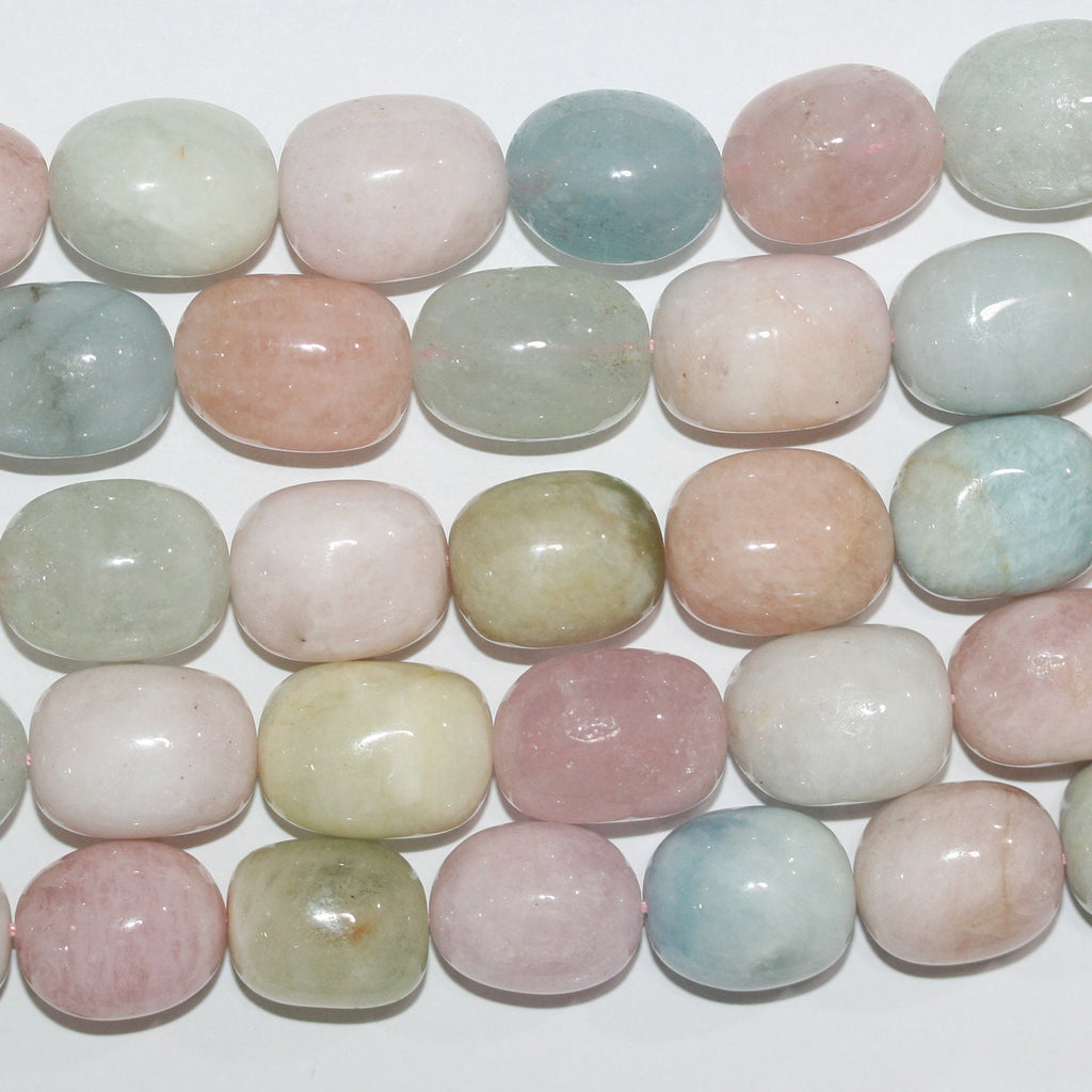 Cuentas de barril liso multiberilo de 16", 19 x 14 mm. Aprox. - Hilo de 40 cm.