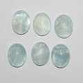 Lote de 6 cabujones ovalados de aguamarina de 14 x 10 mm (6 unidades)