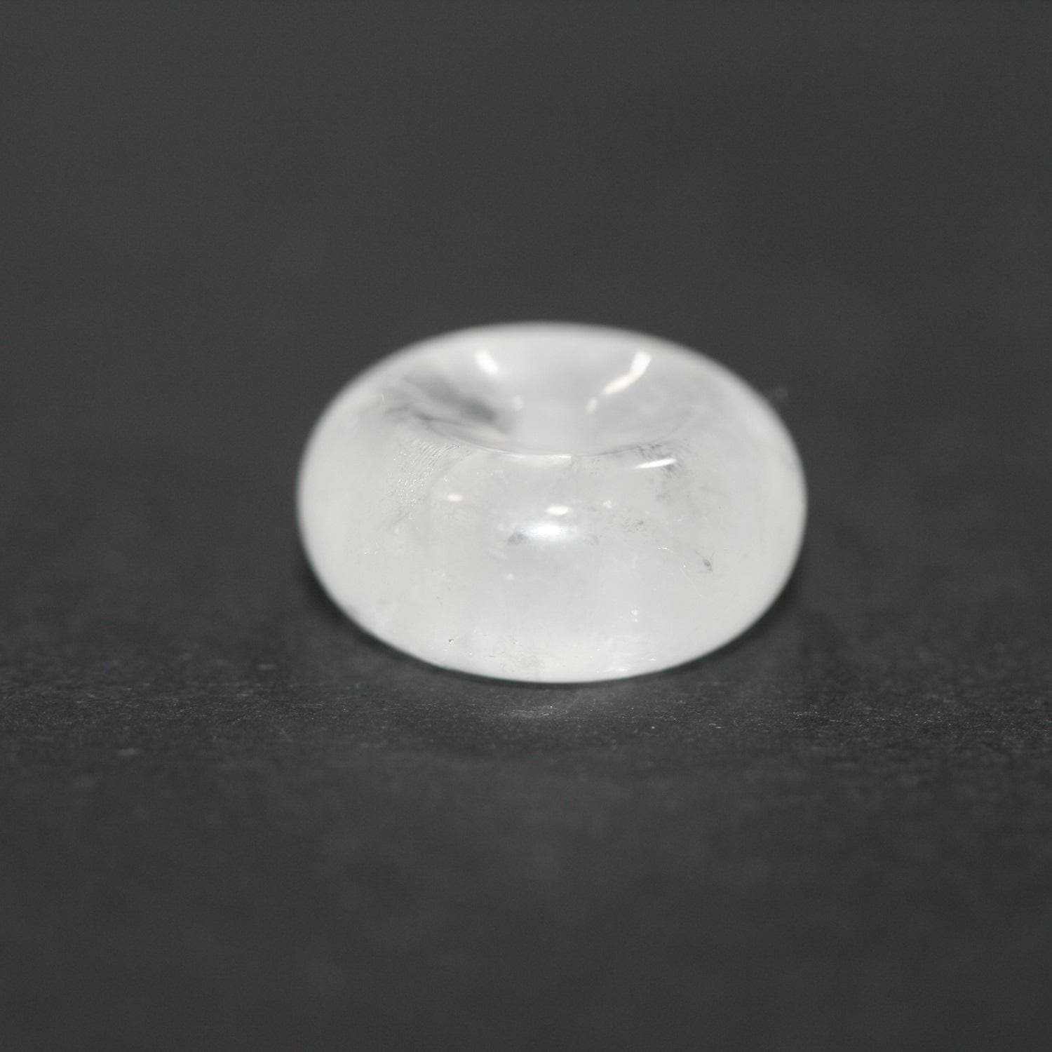 Pendentif en cristal de roche, forme de donut lisse, 16 x 7 mm - Réf. 14810