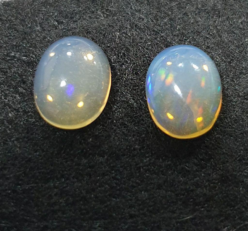 2 pcs  Oval  Opal Cabochons 8x6mm - Natural Untreated Gemstone - Opal Cabochon