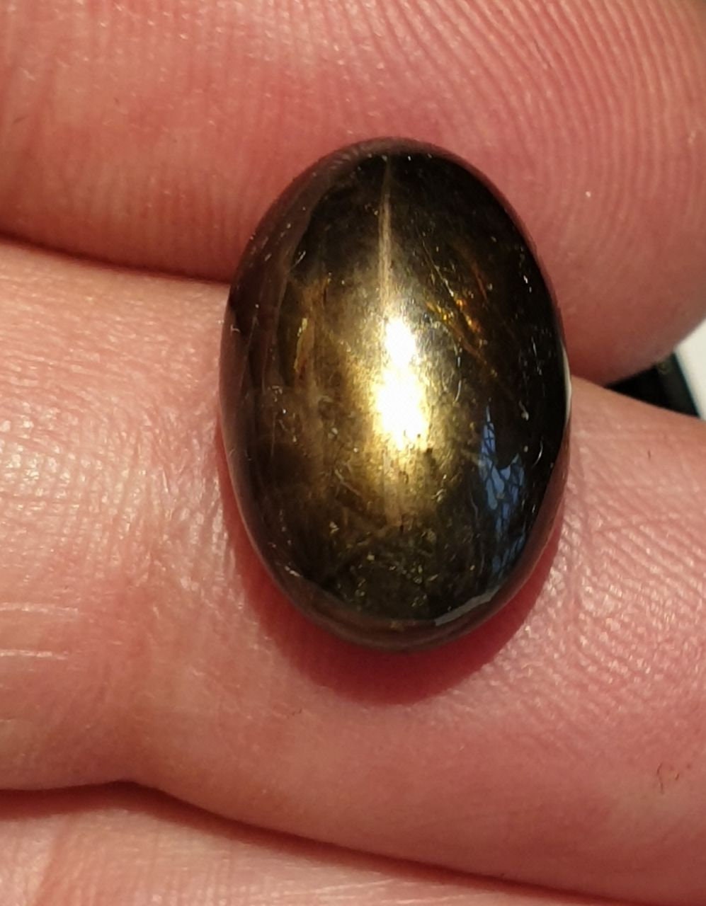 Natural Black Star Sapphire  Oval Cabochon 12.76ct  15x10.3mm -Wholesale -Gemstone Parcels-Loose Stones Wholesale Price