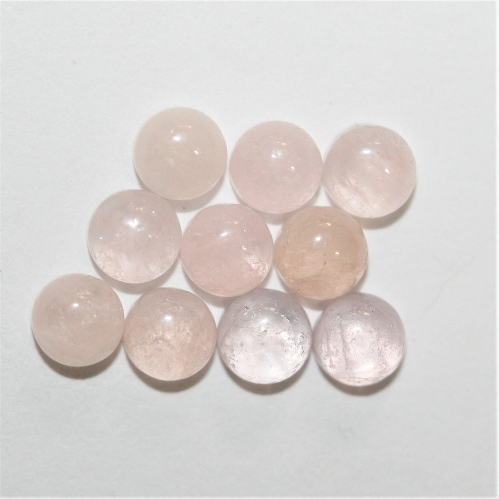 Smooth Round Morganite Cabochon 4mm. (10 Pieces)