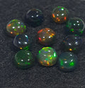 Ethiopian Black Opal Lot Round Cabochon 4mm. (10pcs)  -Gemstone Parcels-Loose Stones Wholesale Price