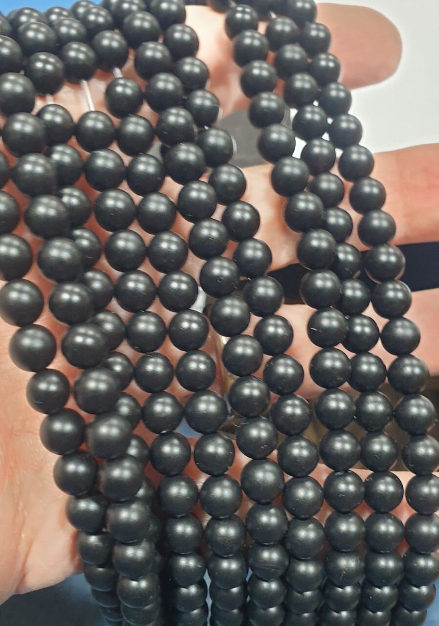 Perles rondes en onyx St, finition lisse mate, 15 pouces, 6 mm, brin de 39 cm.