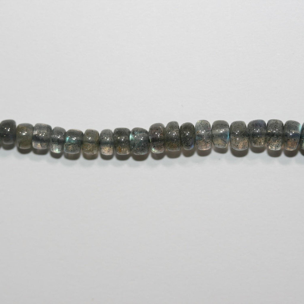 Cuentas redondas lisas graduadas de labradorita de 16". 4 x 2,5 mm - 3 x 2 mm - tira de 40 cm.