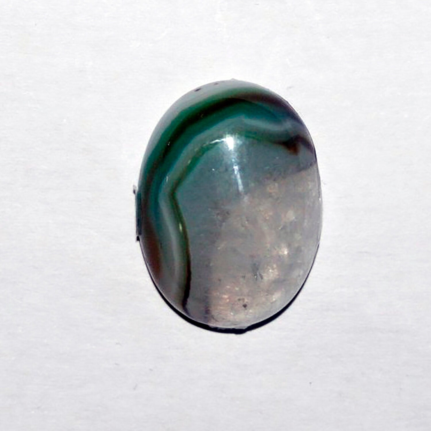 Lote de 4 cabujones ovalados de ágata verde (4 unidades) de 20 x 15 mm