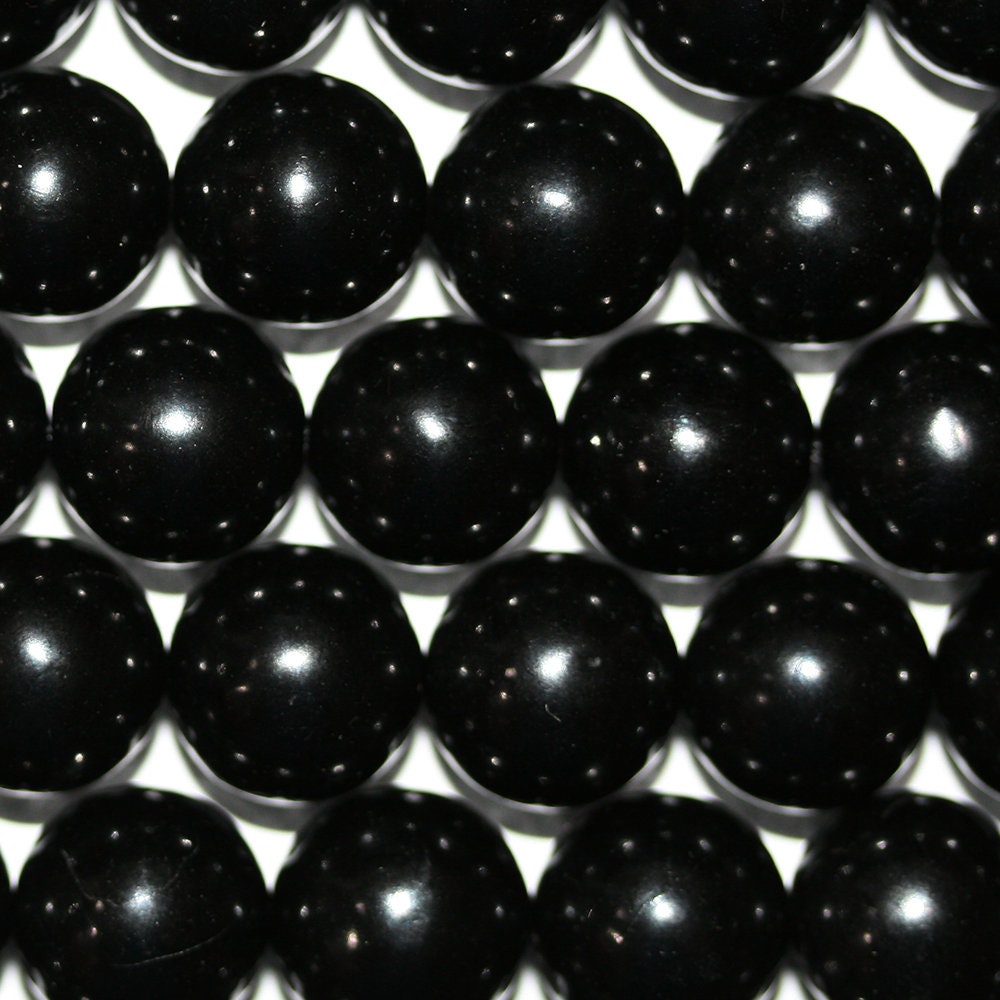 Brin de perles rondes en lignite naturelle de 10 mm - Longueur : 40 cm