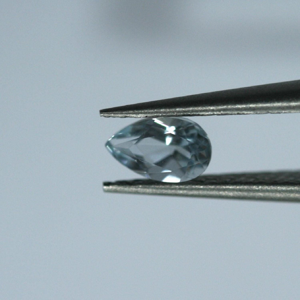 Lote de Aguamarina Facetada Gota 7x5mm.- (4 Piezas)- Gemas al por Mayor Piedra Cortada de Máxima Calidad