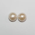 1 Pair Cultured Round Pearl 11-12mm.-Approx.-Half Drill. Round Natural  Pearl-Price Per 1 Pair- Pearl Earring