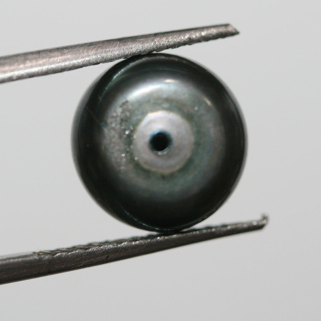 Pendientes de perla de agua dulce gris semiperforada, con brillo superior AAA, 6 pares a juego, casi redonda, de 5-5,5 mm (perla natural de brillo superior)